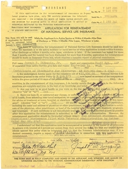 1947 Joe DiMaggio Signed Life Insurance Application (JSA)